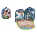 Mochila escolar infantil 3D con relieve de dinosaurios y correas ergonómicas.