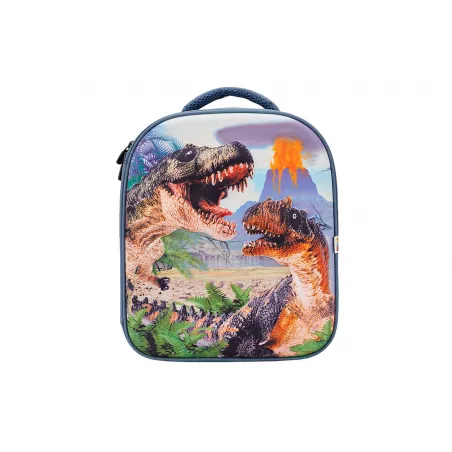 Mochila infantil Dinosaurius 3D Junior con figuras de juguete de T-Rex y Velociraptor