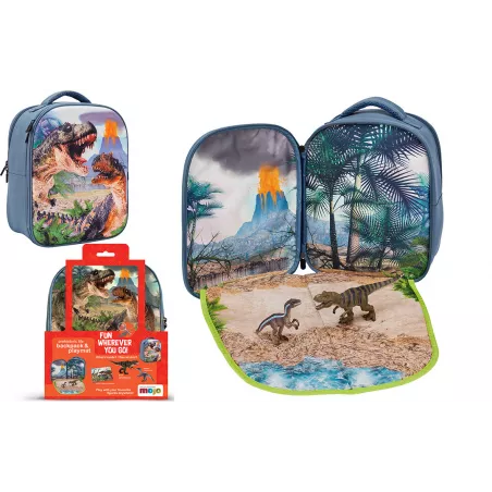 Mochila infantil Dinosaurius 3D Junior con figuras de juguete de T-Rex y Velociraptor