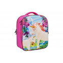 Mochila escolar infantil 3D con relieve de escenario de unicornios de colores y correas acolchadas.