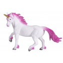 Mochila infantil de unicornios en 3D con dos figuras de juguete y folleto coleccionable.