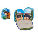 Mochila escolar 3D con relieve de caballos en un paisaje, diseño ergonómico y acolchado para niñas.