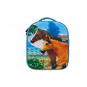 Mochila infantil de caballos en 3D con figuras de juguete de caballo, potro y conejo.