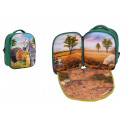 Mochila escolar 3D con diseño de selva tridimensional y tirantes ergonómicos acolchados.