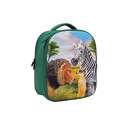 Mochila escolar 3D con diseño de selva tridimensional y tirantes ergonómicos acolchados.