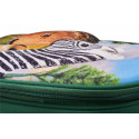 Mochila escolar 3D con diseño de selva tridimensional y tirantes ergonómicos acolchados.