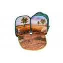 Mochila escolar 3D con diseño de selva tridimensional y tirantes ergonómicos acolchados.