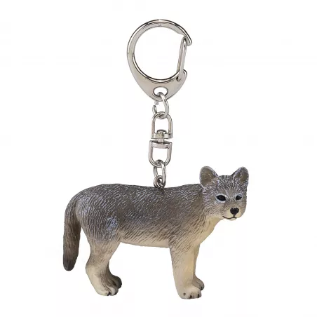 Llavero con diseño de lobo detallado y resistente para organizar llaves con estilo.