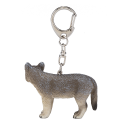Llavero con diseño de lobo detallado y resistente para organizar llaves con estilo.