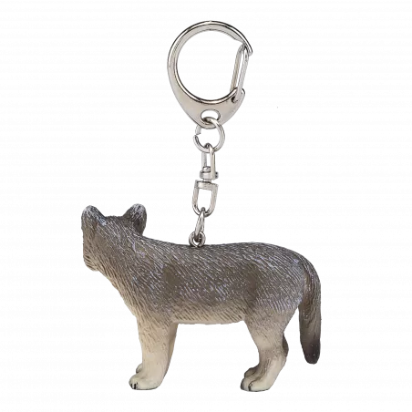 Llavero con diseño de lobo detallado y resistente para organizar llaves con estilo.
