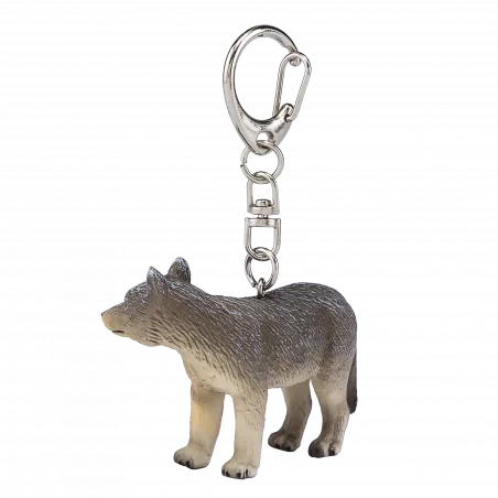 Llavero con diseño de lobo detallado y resistente para organizar llaves con estilo.