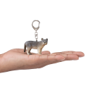 Llavero con diseño de lobo detallado y resistente para organizar llaves con estilo.