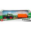 Tractor Fendt 1000 Vario a escala 1:43 de metal con remolque de juguete