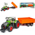 Tractor Fendt 1000 Vario a escala 1:43 de metal con remolque de juguete