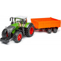 Tractor Fendt 1000 Vario a escala 1:43 de metal con remolque de juguete