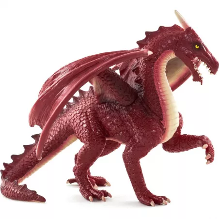 Figura de Dragón Rojo coleccionable con diseño detallado y feroz de 16x12x11 cm para decoración de fantasía.