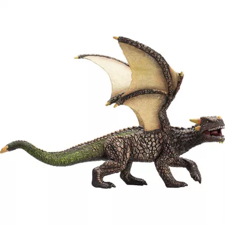 Figura artesanal del Dragón de Tierra de 20x16x12 cm para decoración y coleccionismo de fantasía.