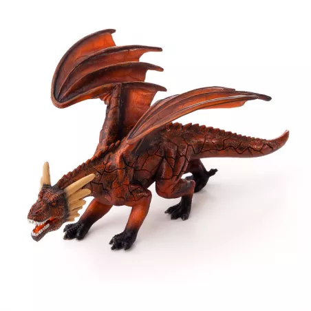 Dragón de fuego de juguete con mandíbula móvil y detalles realistas de la colección Mojo.