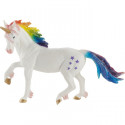 Figura detallada de unicornio arcoíris de Mojo para juegos de fantasía infantiles y coleccionistas.