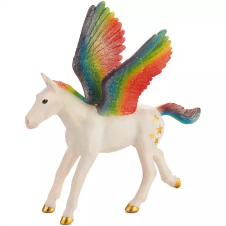 Juguete infantil Arcoíris Bebé Pegaso, figura mágica de colores vibrantes para juego creativo.