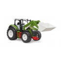 Tractor de juguete Roadmax con cargador frontal articulado y ruedas todoterreno para niños.