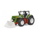 Tractor de juguete Roadmax con cargador frontal articulado y ruedas todoterreno para niños.
