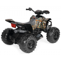 Quad eléctrico infantil Polaris Outlaw 330W con diseño de camuflaje y batería de 12V.