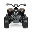 Quad eléctrico infantil Polaris Outlaw 330W con diseño de camuflaje y batería de 12V.