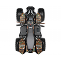 Quad eléctrico infantil Polaris Outlaw 330W con diseño de camuflaje y batería de 12V.