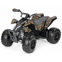 Quad eléctrico infantil Polaris Outlaw 330W con diseño de camuflaje y batería de 12V.