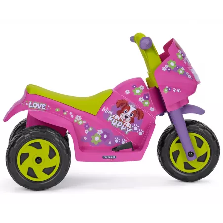 Moto eléctrica infantil Mini Puppy de diseño italiano para niños desde un año con luces y sonidos.