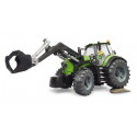 Tractor de juguete Deutz 8280 TTV Bruder a escala 1:16 con cargador frontal funcional.