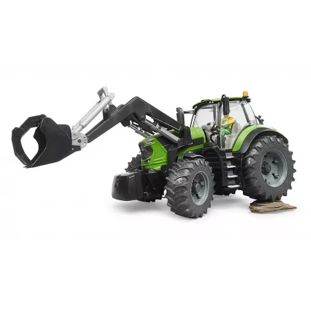Tractor de juguete Deutz 8280 TTV Bruder a escala 1:16 con cargador frontal funcional.
