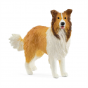 Figura realista de perro Collie de Schleich pintada a mano