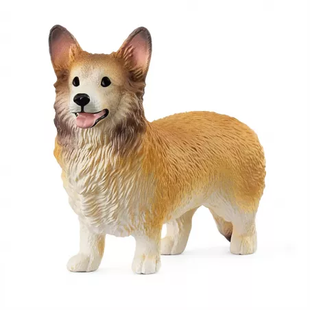 Figura realista de Corgi galés de Schleich pintada a mano, juguete de colección.