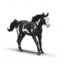 Figura detallada de caballo capón Paint Horse de Schleich pintada a mano con manchas realistas.