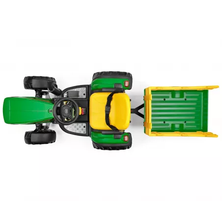 Tractor eléctrico de juguete John Deere RC con remolque para niños