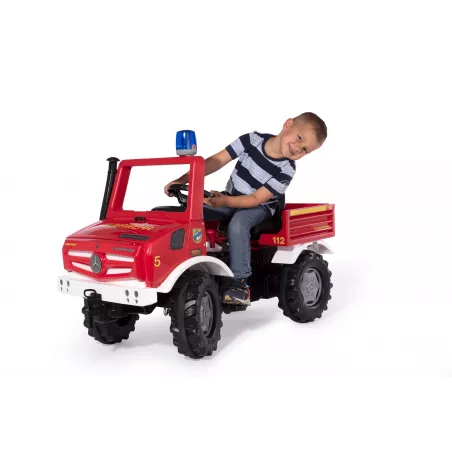 Camión de bomberos a pedales RollyUnimog de juguete para niños de 3 a 8 años