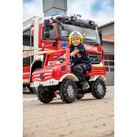 Camión de bomberos a pedales RollyUnimog de juguete para niños de 3 a 8 años