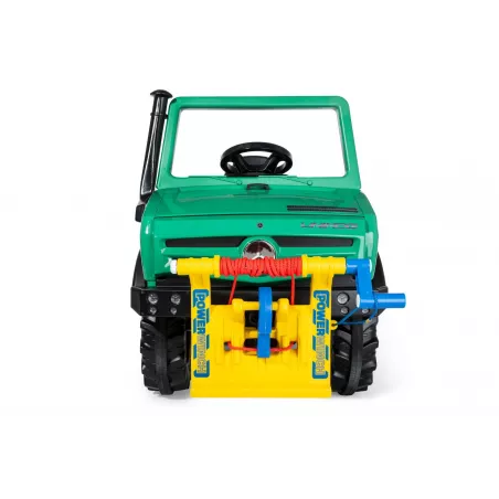 Tractor a pedales RollyUnimog Forestal verde con cabrestante para niños de 3 a 8 años