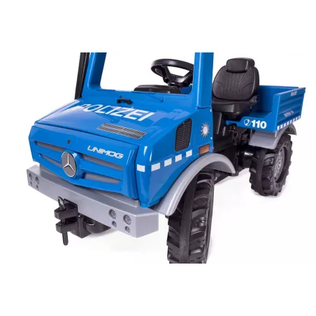 Camión de pedales rollyUnimog THW azul para niños de 3 a 8 años