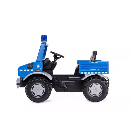 Camión de pedales rollyUnimog THW azul para niños de 3 a 8 años