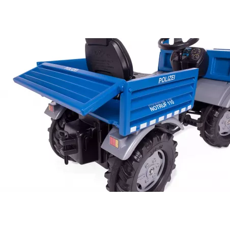 Camión de pedales rollyUnimog THW azul para niños de 3 a 8 años