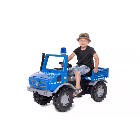Camión de pedales rollyUnimog THW azul para niños de 3 a 8 años