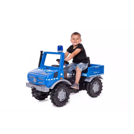 Camión de pedales rollyUnimog THW azul para niños de 3 a 8 años