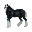 Figura de juguete de caballo Clydesdale negro de Mojo pintada a mano
