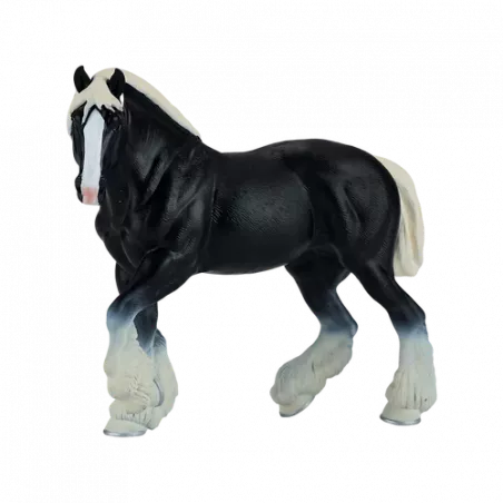 Figura de juguete de caballo Clydesdale negro de Mojo pintada a mano