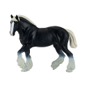 Figura de juguete de caballo Clydesdale negro de Mojo pintada a mano
