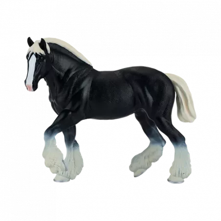 Figura de juguete de caballo Clydesdale negro de Mojo pintada a mano