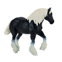 Figura de juguete de caballo Clydesdale negro de Mojo pintada a mano